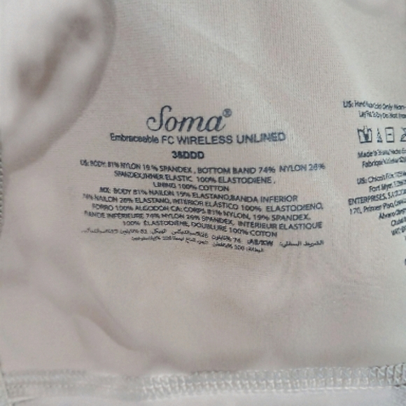 (2) Soma Embraceable Full Coverage Wireless Unlined Bra - Picture 7 of 7